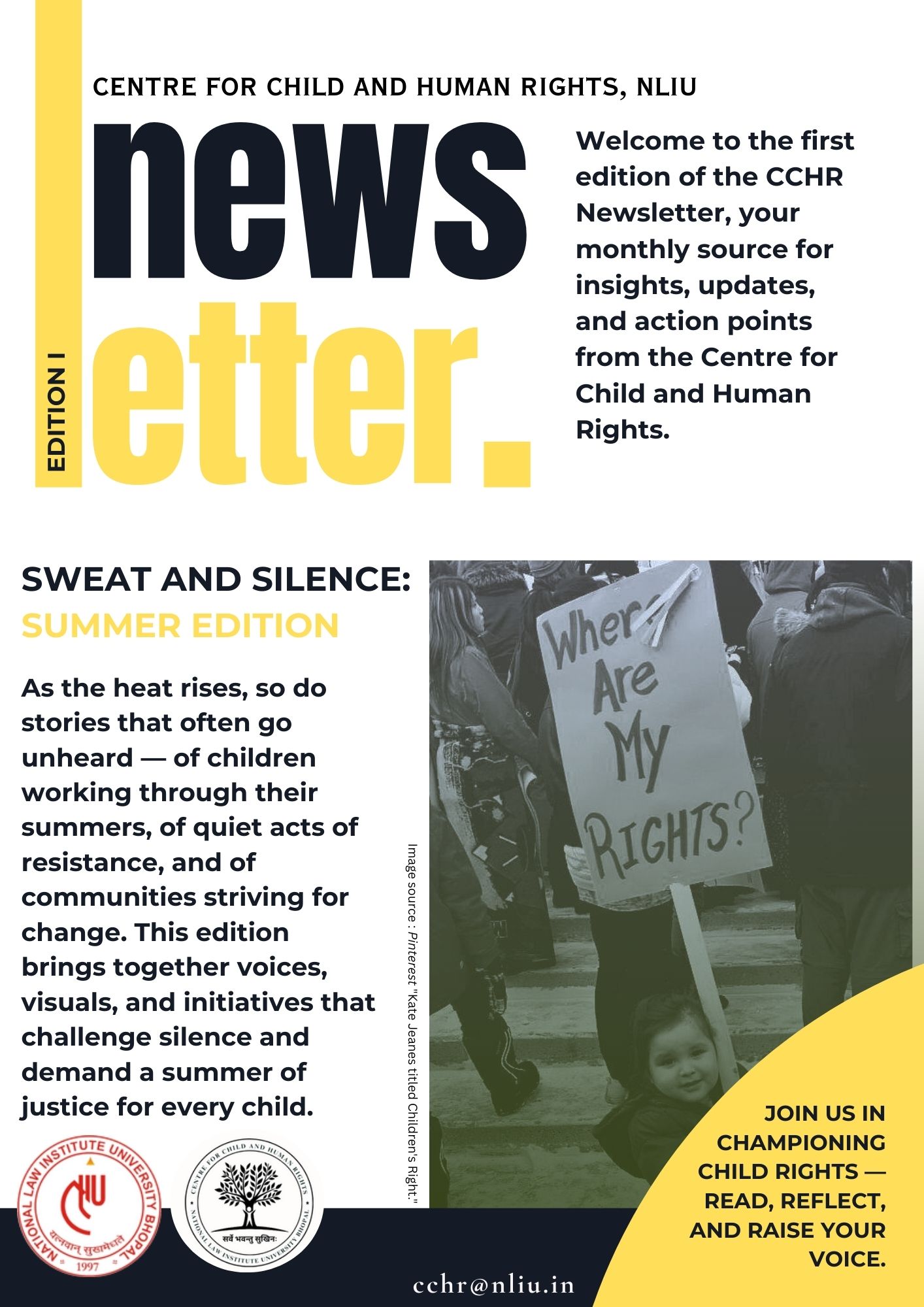 Front Page of CCHR's First Edition Newsletter