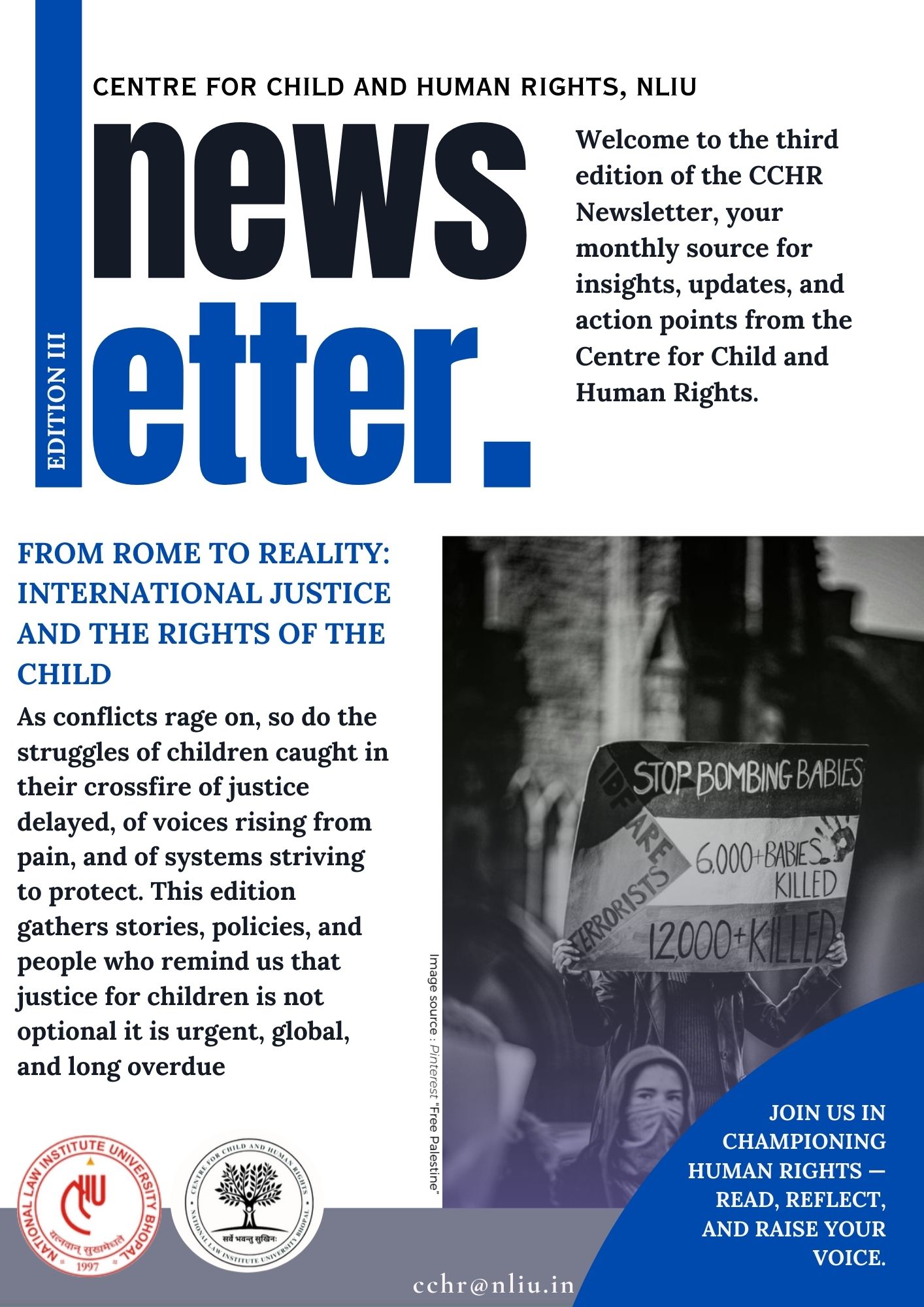 Front Page of CCHR's Third Edition Newsletter